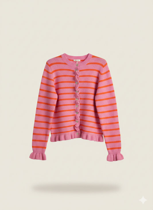 Streifen Strickjacke